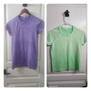 lululemon athletica Purple and Green Short Swiftlys